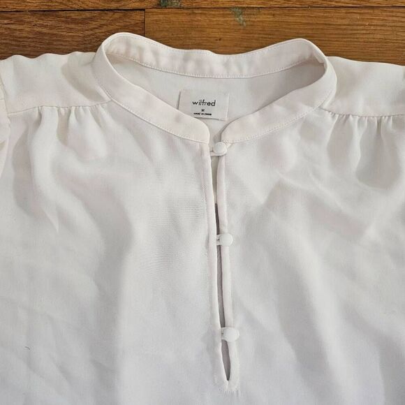 Aritzia Wilfred Ivory Long Sleeve Blouse Size Medium - Picture 2 of 7